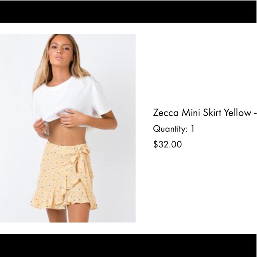 Princess Polly Yellow Wrap Skirt US 4